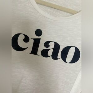 Grayson Threads White Tee with Navy Blue Velvet Print